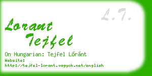 lorant tejfel business card